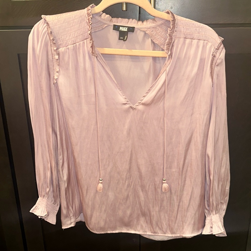 PAIGE Pink Business Casual Silky Blouse XS